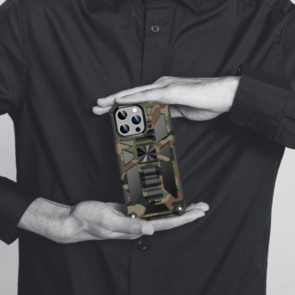 Telefoonhoesje voor iPhone 14 Pro Max Verwijderbare Ondersteuning Camouflage