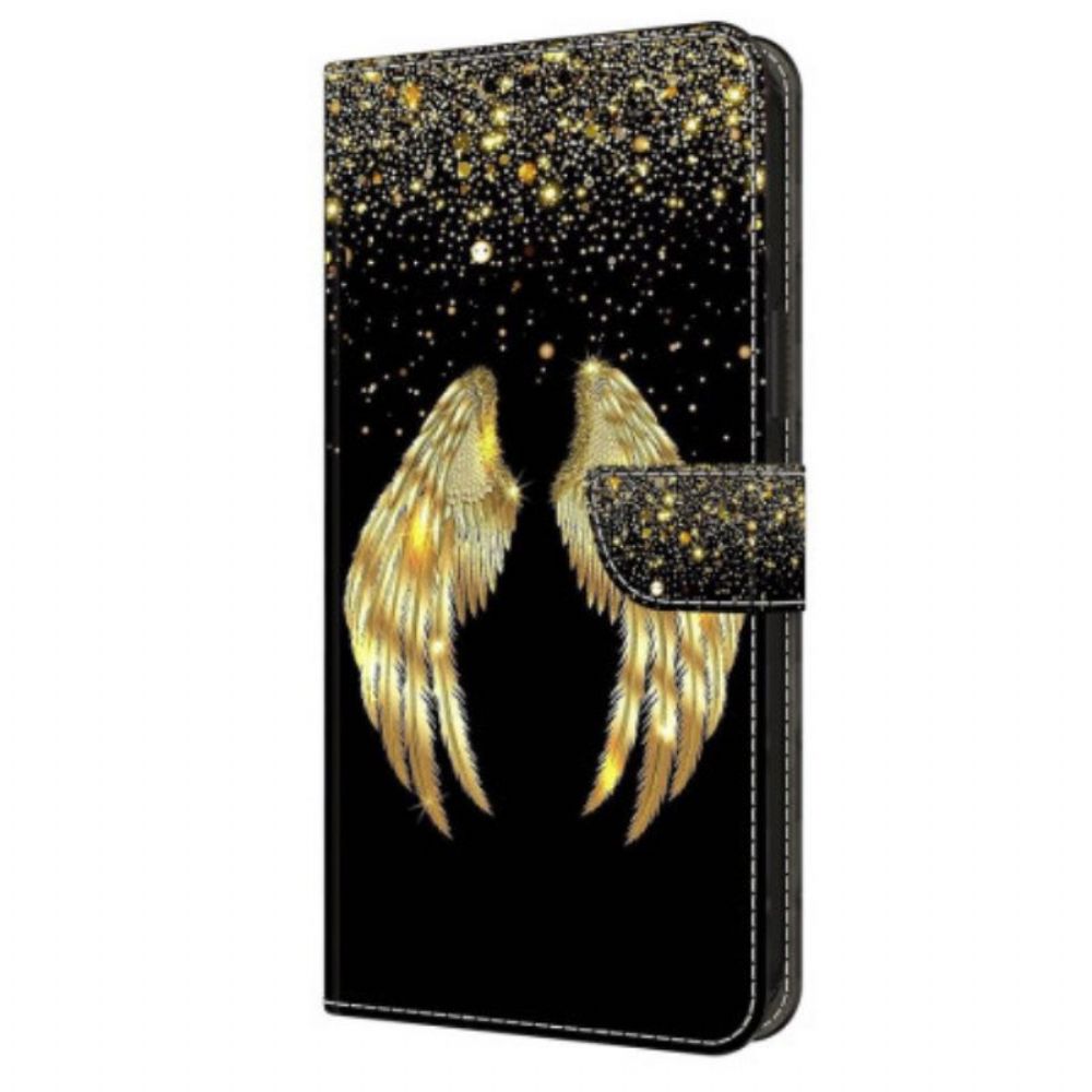 Folio-hoesje voor iPhone 15 Pro Gouden Vleugels