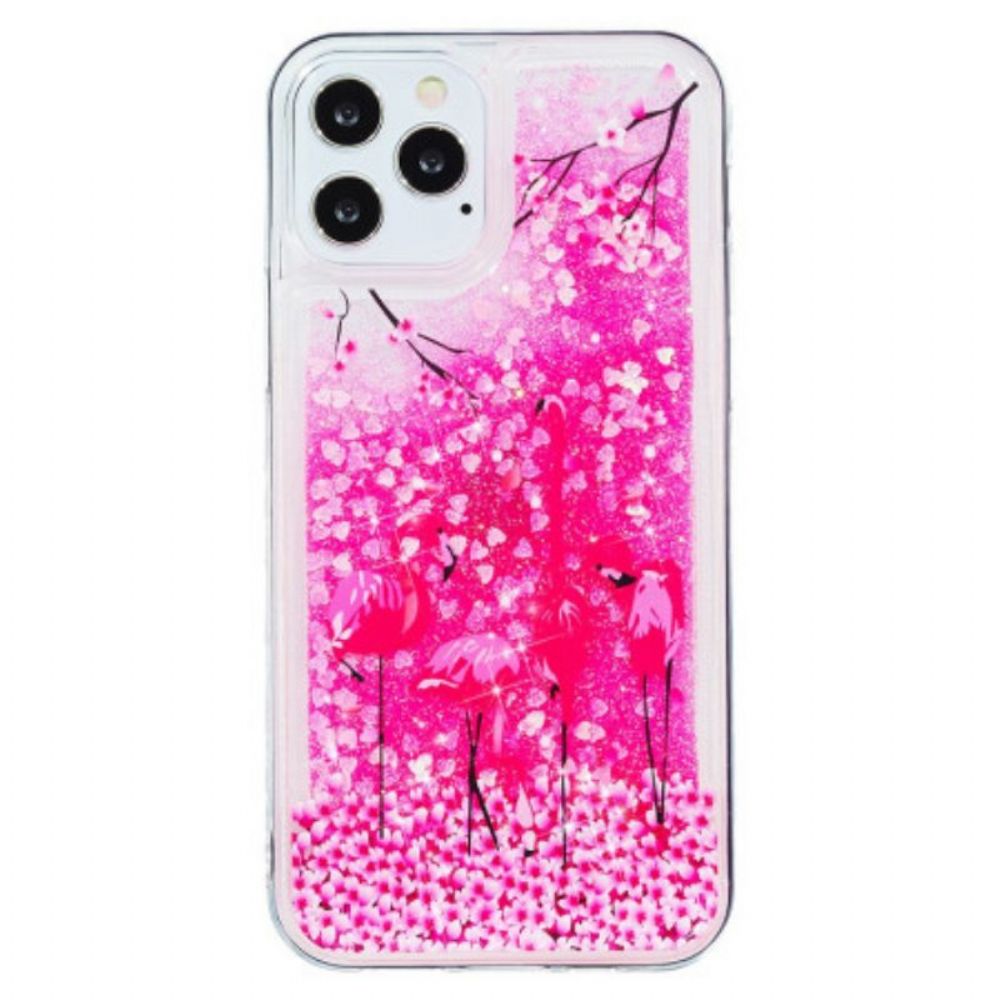 Hoesje voor iPhone 15 Pro Flamingoglitter