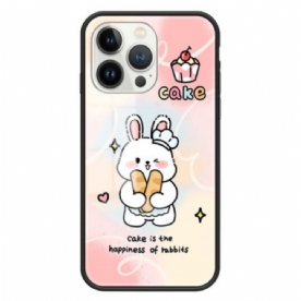 Hoesje voor iPhone 15 Pro Happy Rabbit Gehard Glas