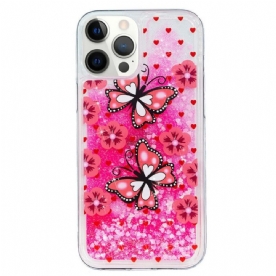 Hoesje voor iPhone 15 Pro Vlinders Glitteren