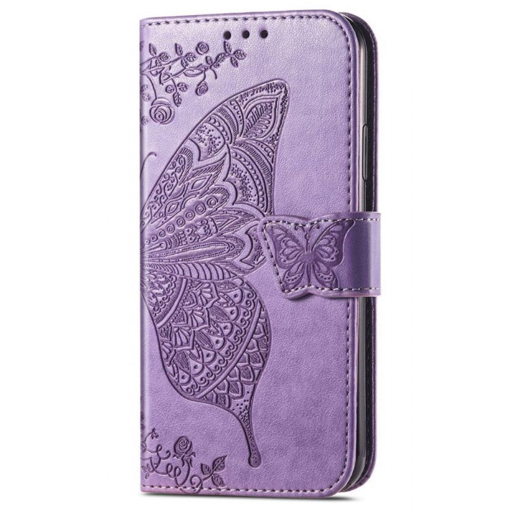 Leren Hoesje voor iPhone 15 Pro Barokvlinder