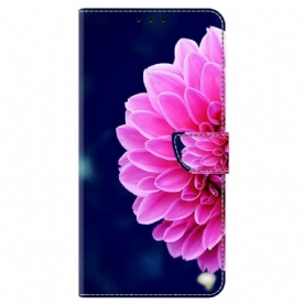 Leren Hoesje voor iPhone 15 Pro Een Bloem