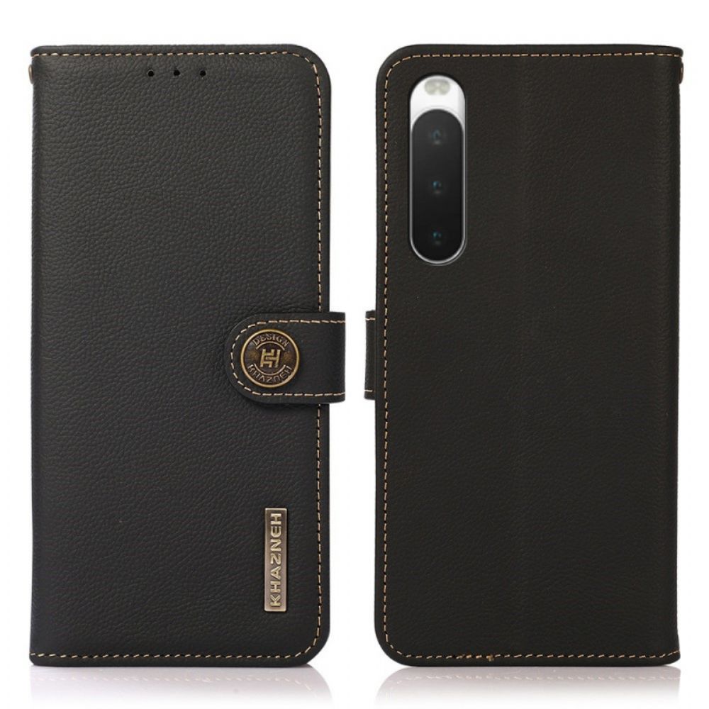 Flip Case voor Sony Xperia 10 IV Echt Leer Khazneh Rfid