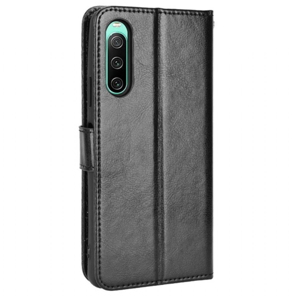 Flip Case voor Sony Xperia 10 IV Flitsachtig Kunstleer