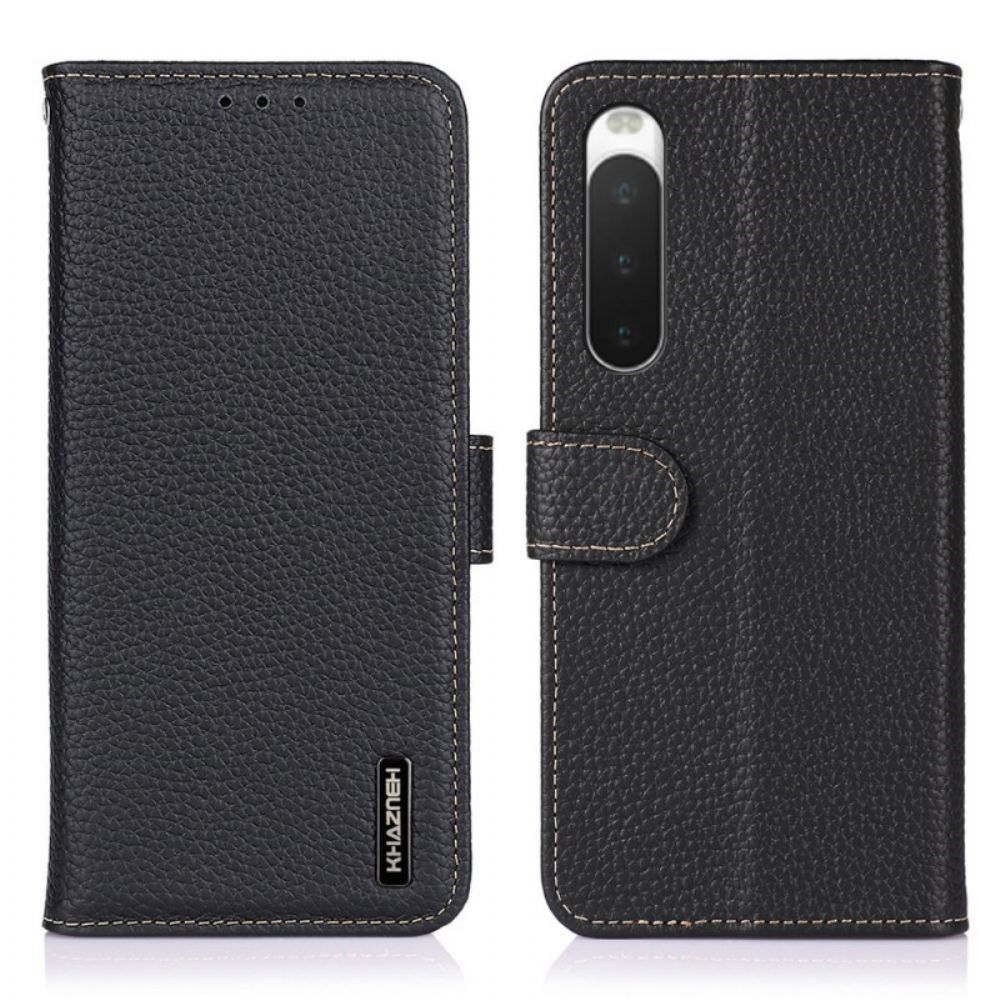 Flip Case voor Sony Xperia 10 IV Litchi Khazneh Leer