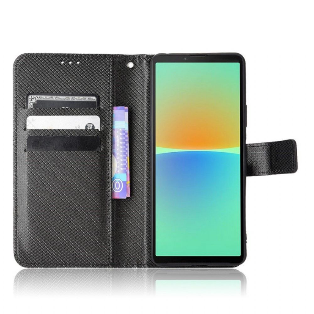 Flip Case voor Sony Xperia 10 IV Met Ketting Gestileerde Kunstleren Band