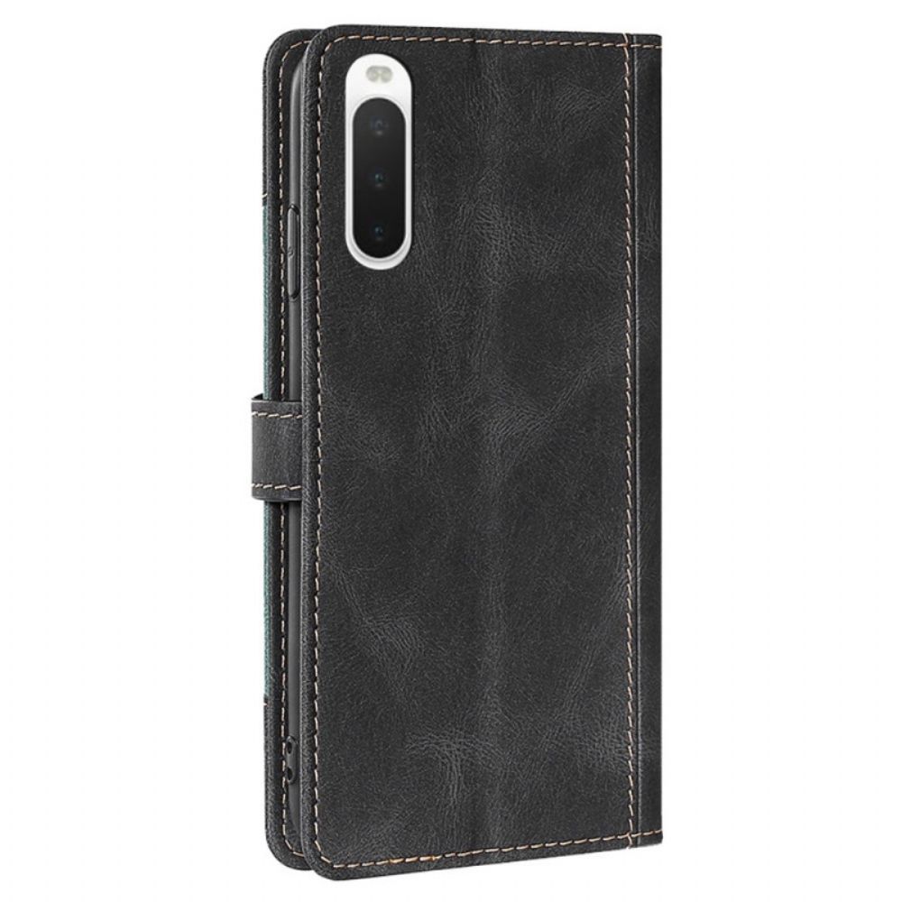 Flip Case voor Sony Xperia 10 IV Tweekleurige Bloemen