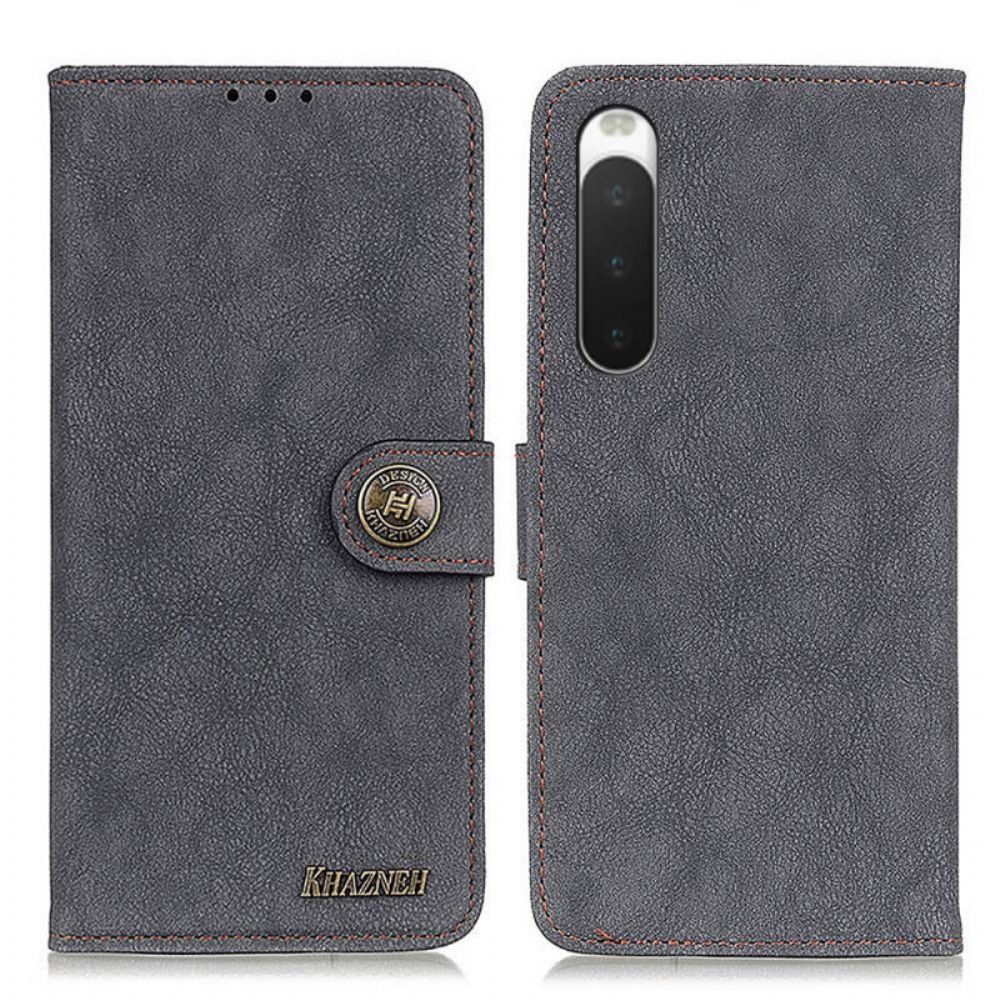 Flip Case voor Sony Xperia 10 IV Vintage Splitleer Khazneh