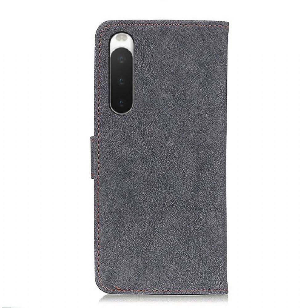 Flip Case voor Sony Xperia 10 IV Vintage Splitleer Khazneh