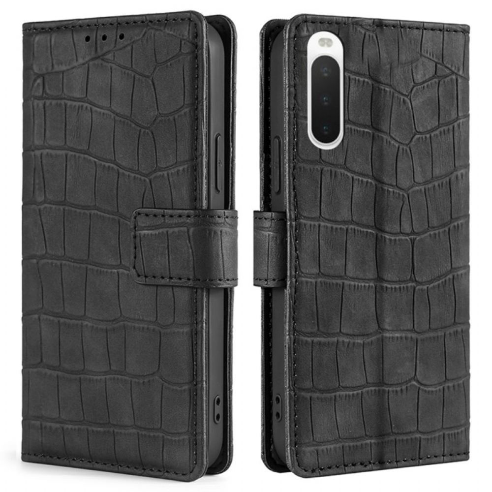 Folio-hoesje voor Sony Xperia 10 IV Krokodillenleer Stijl