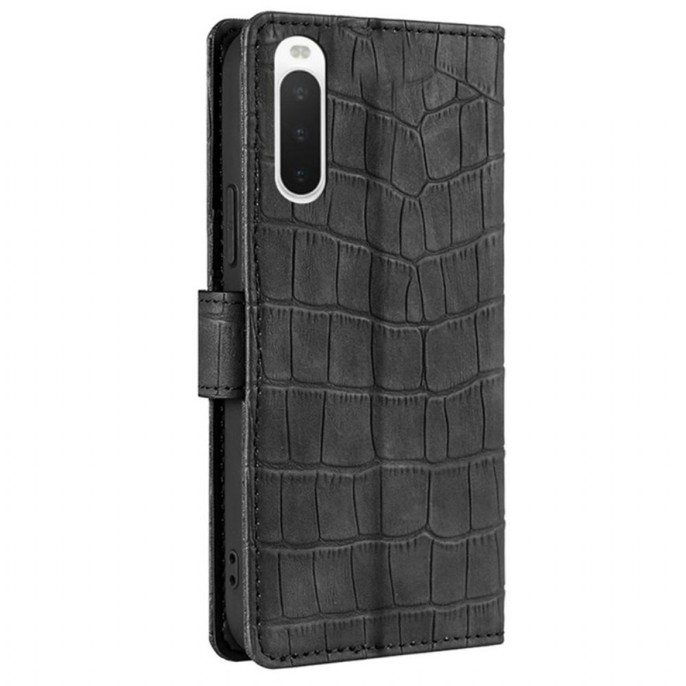 Folio-hoesje voor Sony Xperia 10 IV Krokodillenleer Stijl