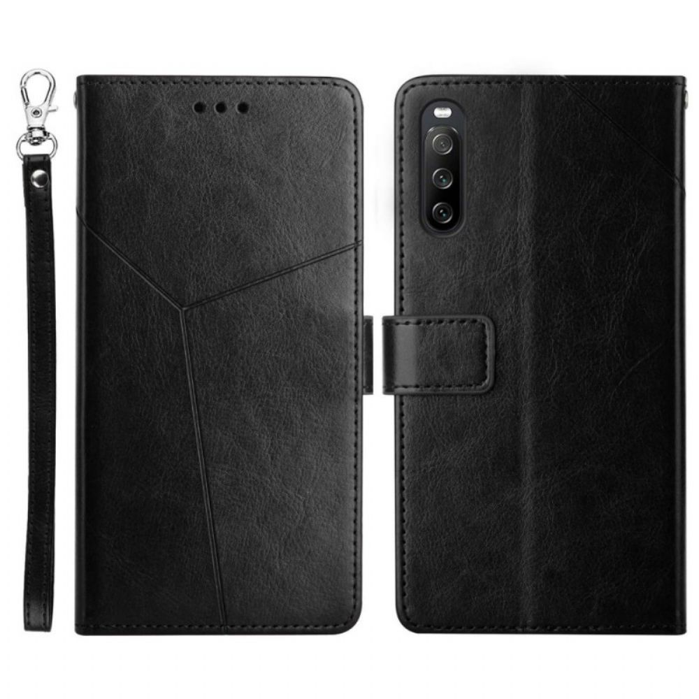 Folio-hoesje voor Sony Xperia 10 IV Met Ketting Y Patroon Met Bandjes