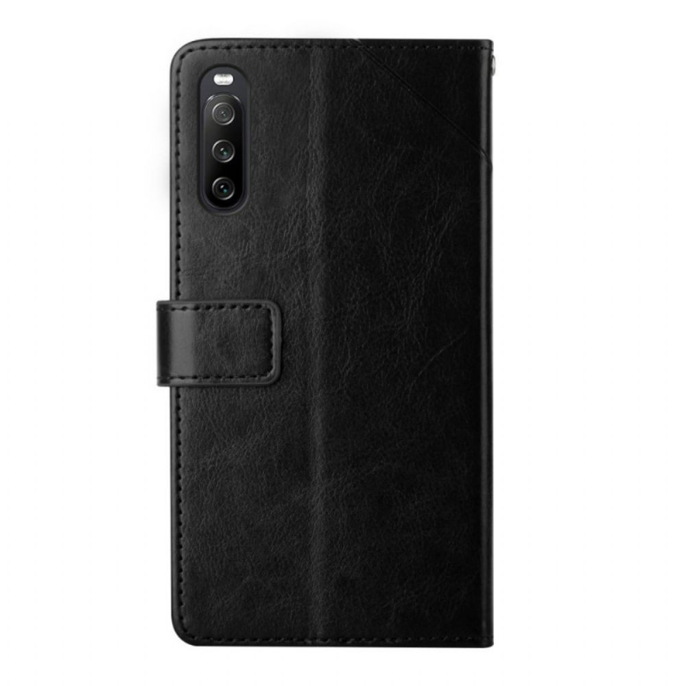 Folio-hoesje voor Sony Xperia 10 IV Met Ketting Y Patroon Met Bandjes