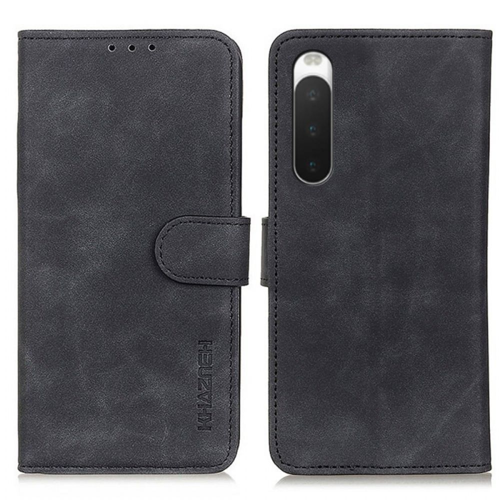 Leren Hoesje voor Sony Xperia 10 IV Vintage Leereffect Khazneh