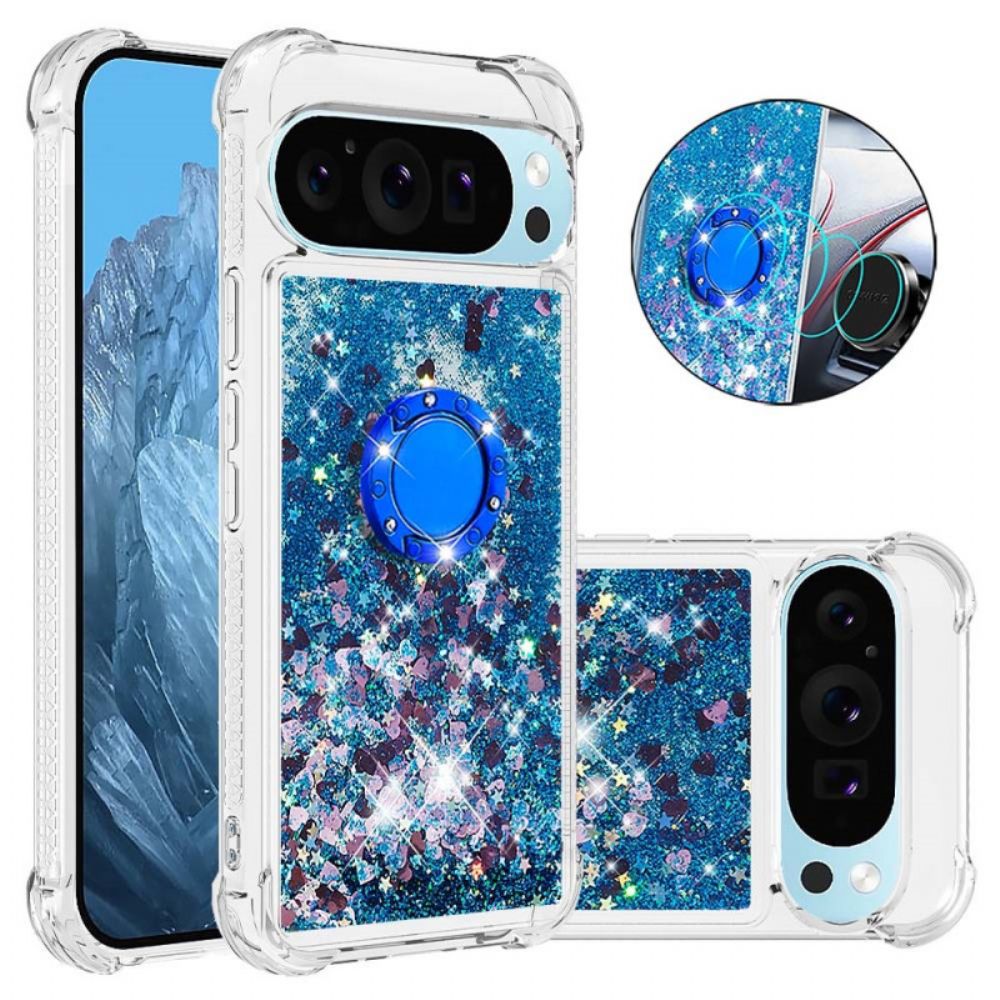 Case Hoesje Google Pixel 9 Pro Telefoonhoesje Glitterringsteun