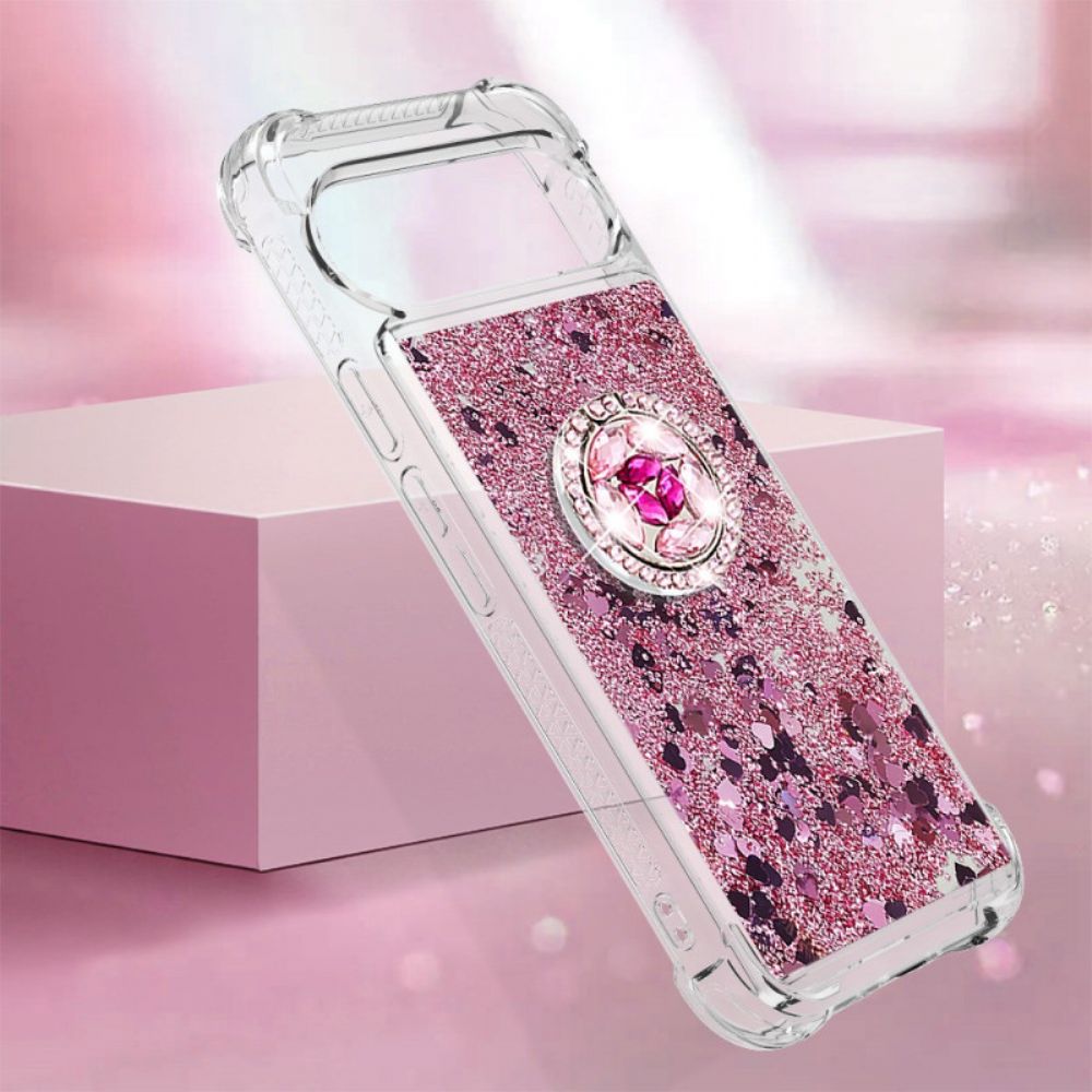 Case Hoesje Google Pixel 9 Pro Telefoonhoesje Glitterringsteun