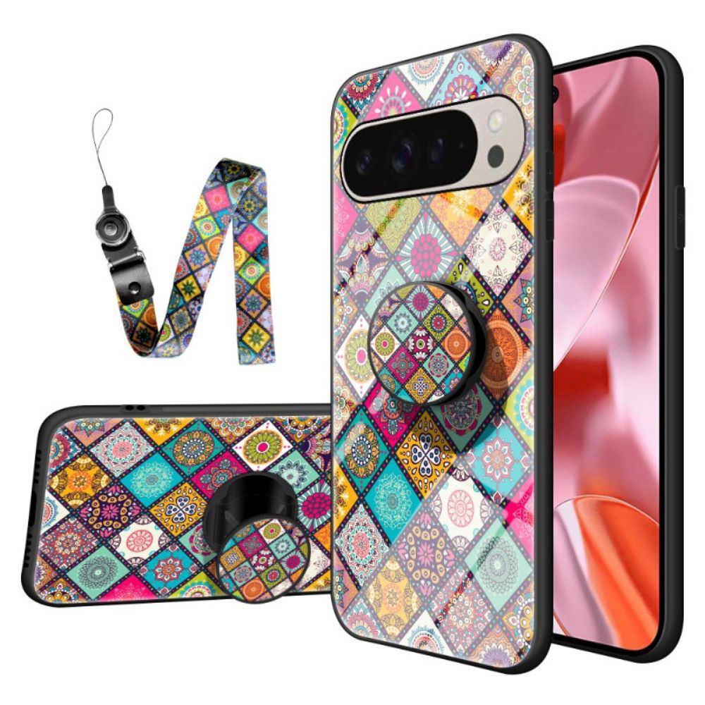 Case Hoesje Google Pixel 9 Pro Telefoonhoesje Patchworksteun En Riem