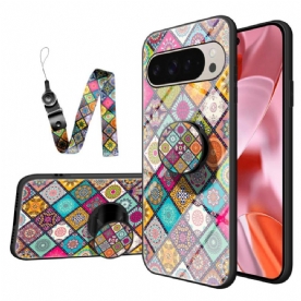 Case Hoesje Google Pixel 9 Pro Telefoonhoesje Patchworksteun En Riem