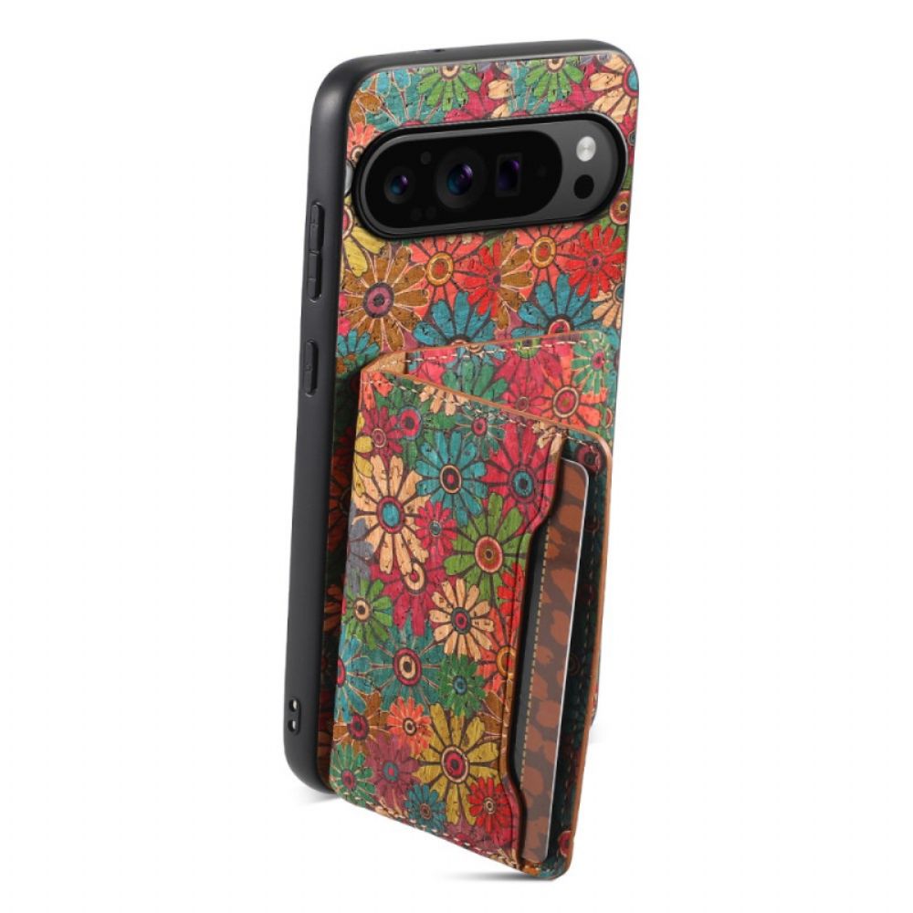 Cover Hoesje Google Pixel 9 Pro Telefoonhoesje Kaarthouder Met Bloemen