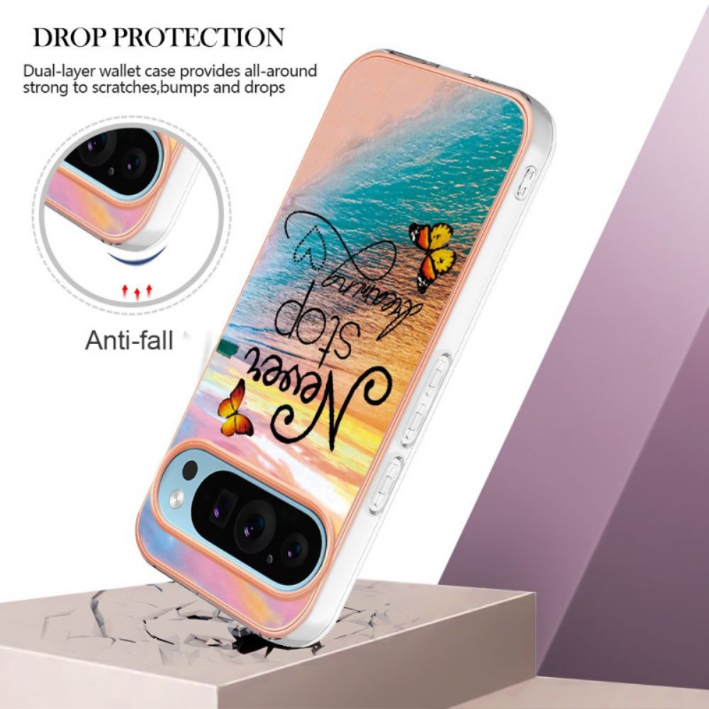 Cover Hoesje Google Pixel 9 Pro Telefoonhoesje Stop Nooit Met Dromen