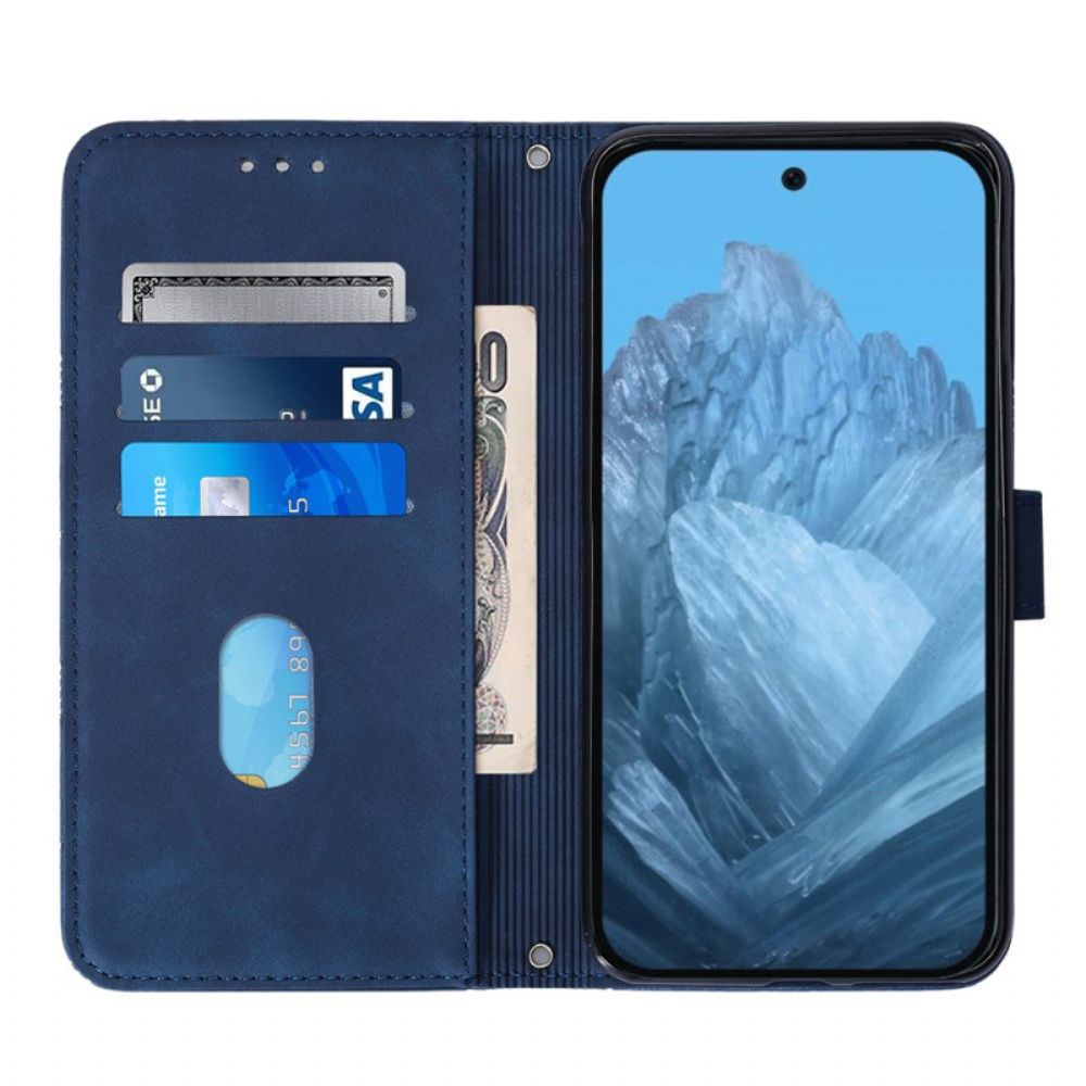 Flip Case Leren Google Pixel 9 Pro Riemdriehoeken