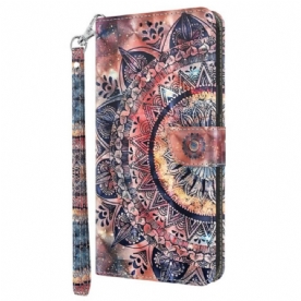 Folio-hoesje Google Pixel 9 Pro Telefoonhoesje Kleurrijke Mandala Met Riempje