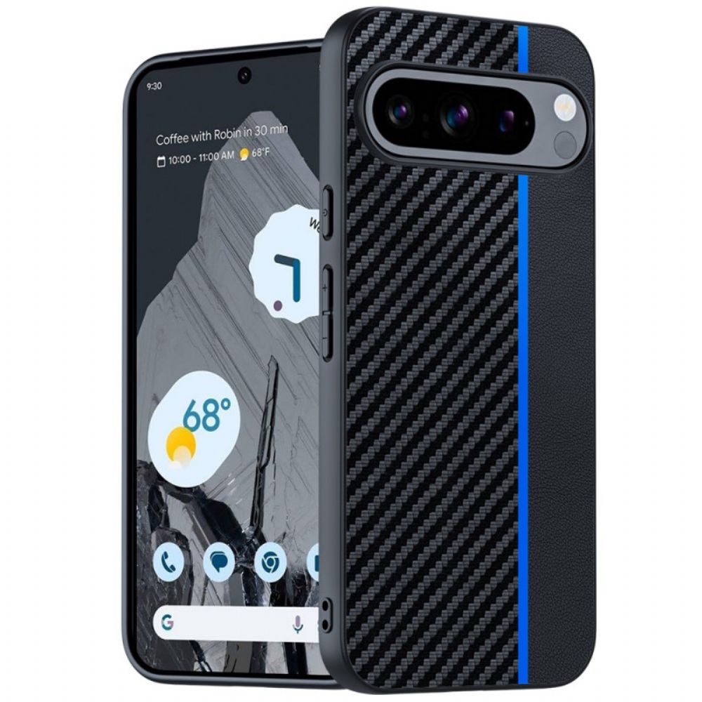 Hoesje Google Pixel 9 Pro Koolstofvezeltextuur Bescherming Hoesje