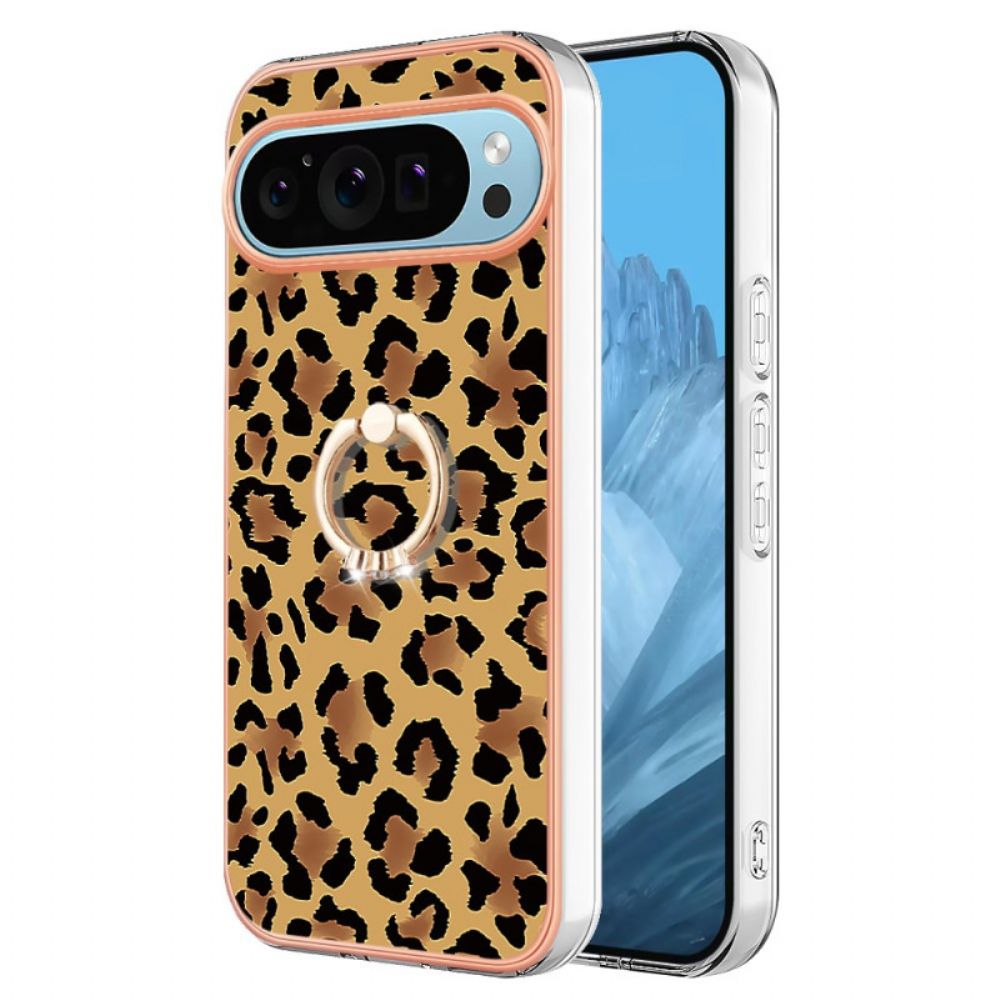 Hoesje Google Pixel 9 Pro Ringhouder Met Luipaardprint