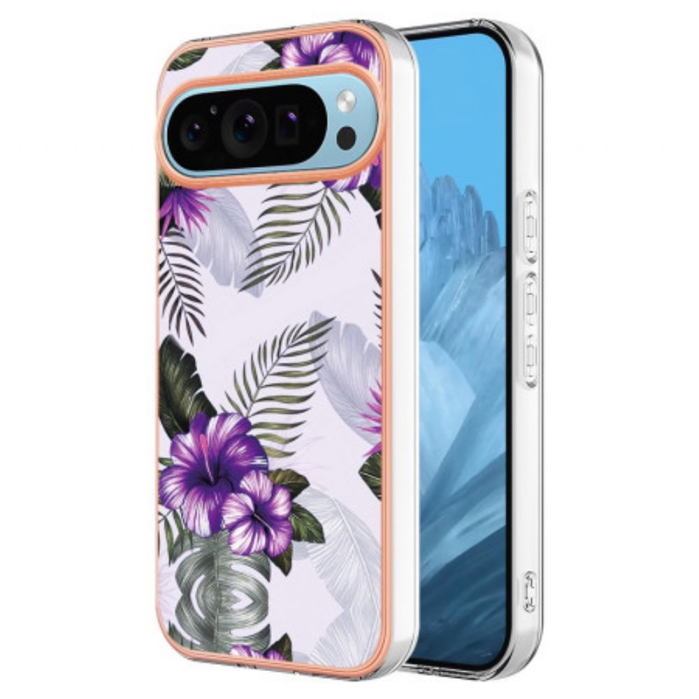 Hoesje Voor Google Pixel 9 Pro Violette Bloem