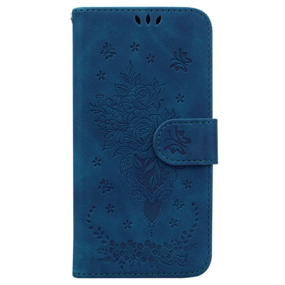 Leren Hoesje Google Pixel 9 Pro Bloemensuède-effect