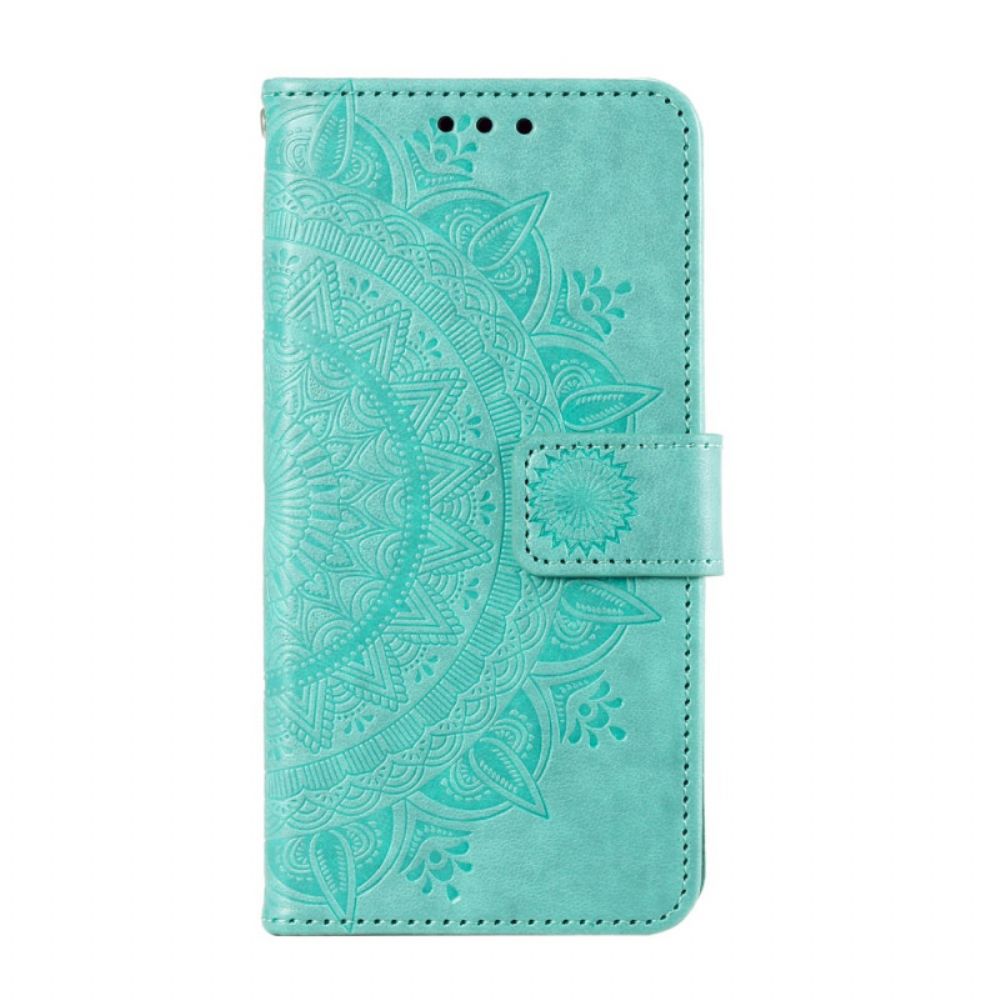 Leren Hoesje Google Pixel 9 Pro Mandala Zon Met Riem Bescherming Hoesje