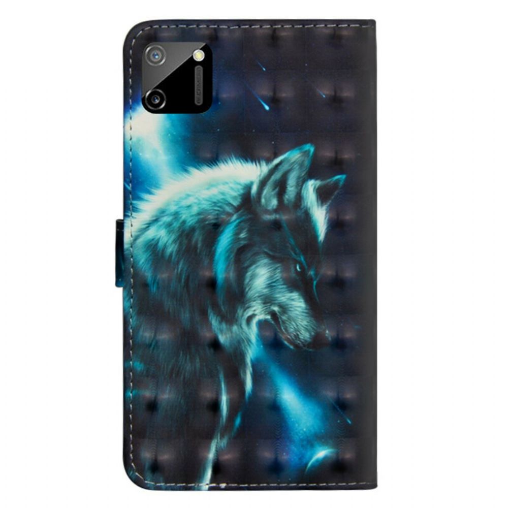 Folio-hoesje voor Realme C11 Majestueuze Wolf