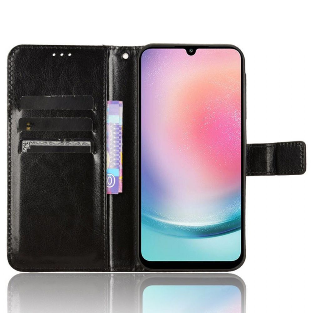 Flip Case Leren Samsung Galaxy M55 5g Flitsend Kunstleer Met Riempje