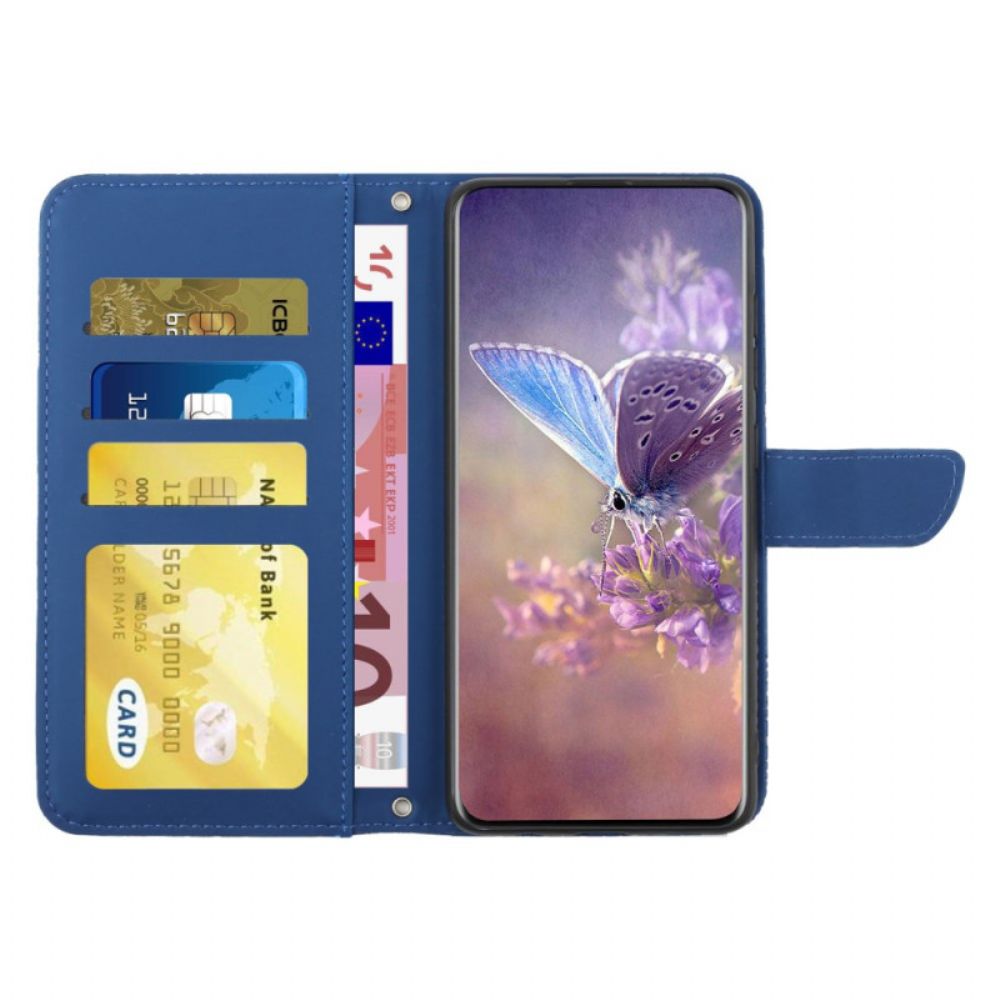 Folio-hoesje Samsung Galaxy M55 5g Vlindersprint Met Riempje