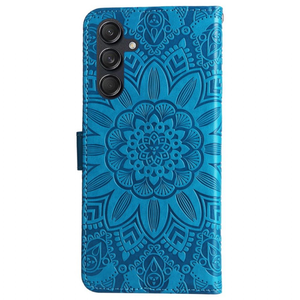 Leren Hoesje Voor Samsung Galaxy M55 5g Mandala Met Koord