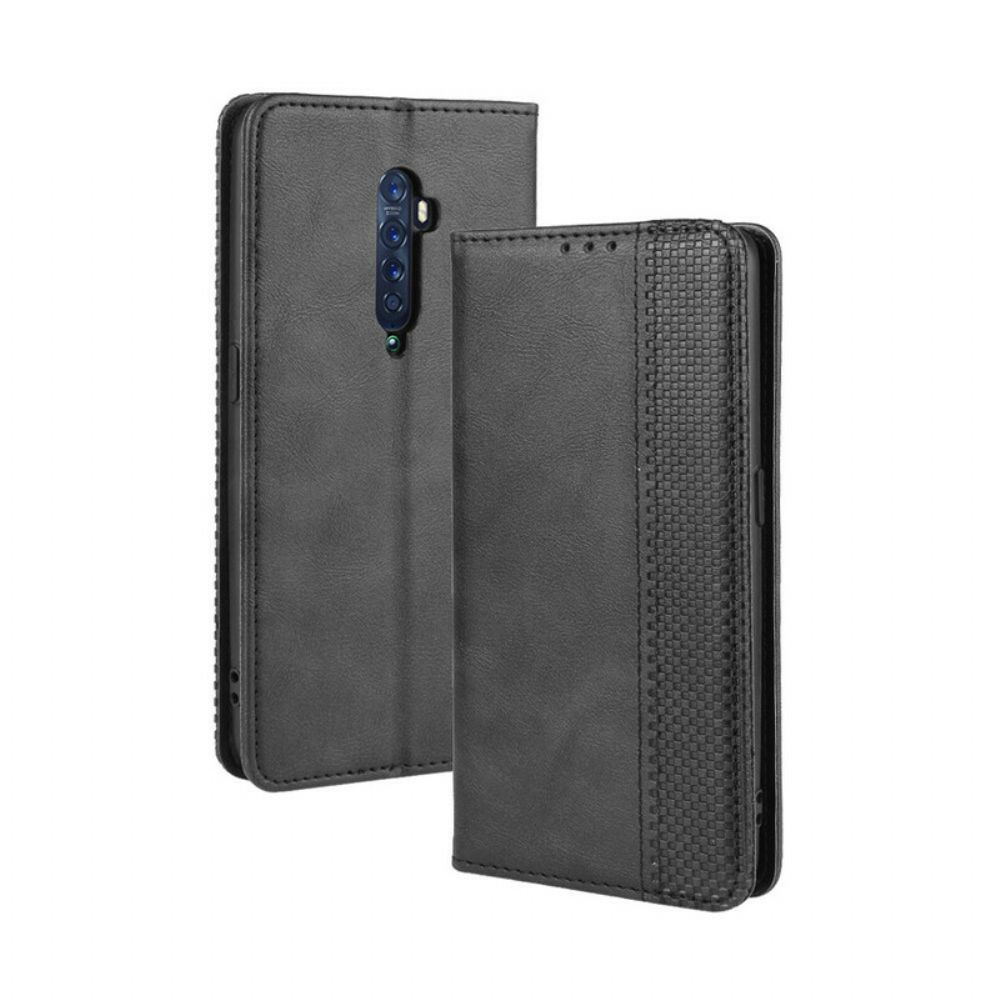 Bescherming Hoesje voor Oppo Reno 2 Folio-hoesje Gestyled Vintage Leereffect