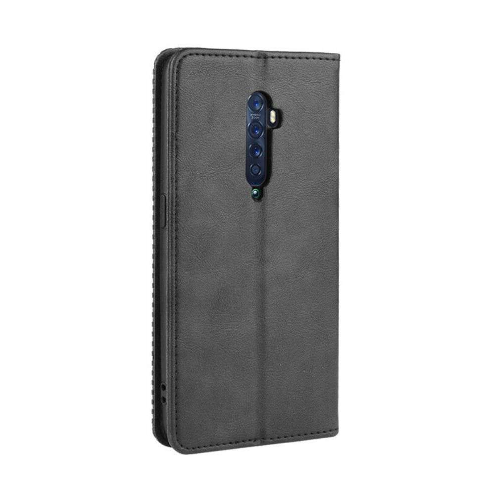 Bescherming Hoesje voor Oppo Reno 2 Folio-hoesje Gestyled Vintage Leereffect