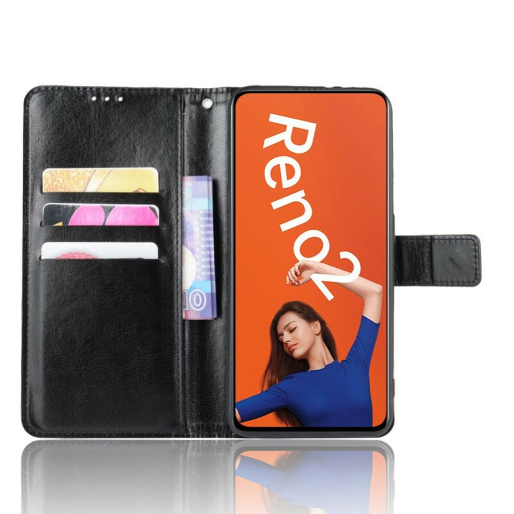 Folio-hoesje voor Oppo Reno 2 Flitsachtig Kunstleer