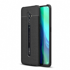 Hoesje voor Oppo Reno 2 Dubbele Lijn Litchi Leder Effect