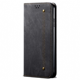 Bescherming Hoesje voor Xiaomi Redmi 10C Folio-hoesje Denim Stof