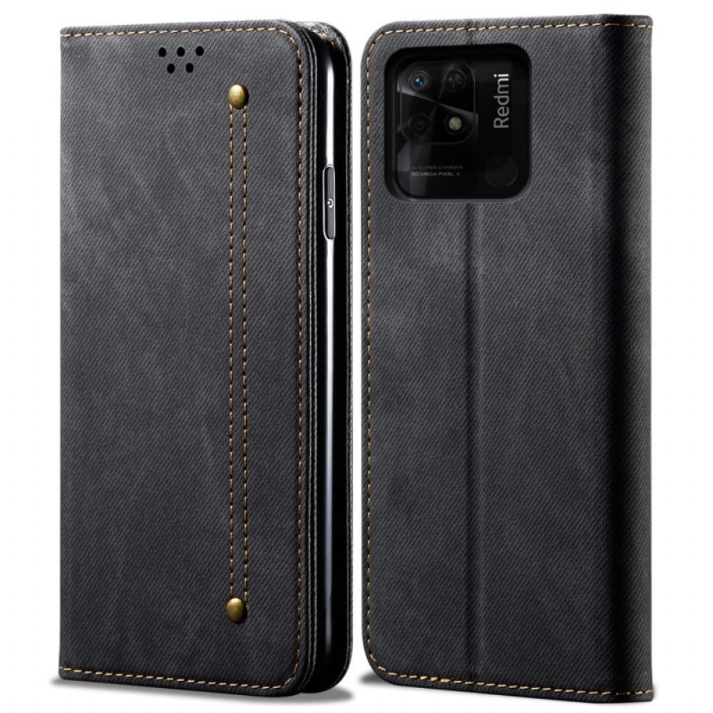 Bescherming Hoesje voor Xiaomi Redmi 10C Folio-hoesje Denim Stof