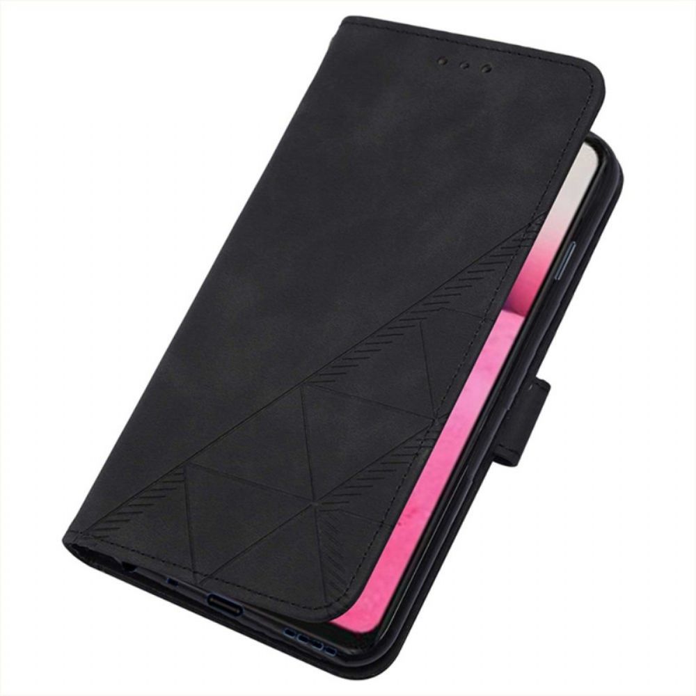 Flip Case voor Xiaomi Redmi 10C Driehoeken Met Schouderriem