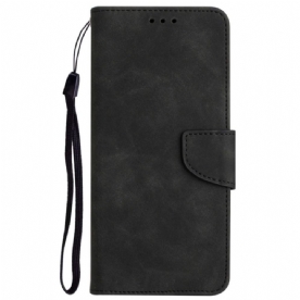 Flip Case voor Xiaomi Redmi 10C Effen Kleur Lanyard