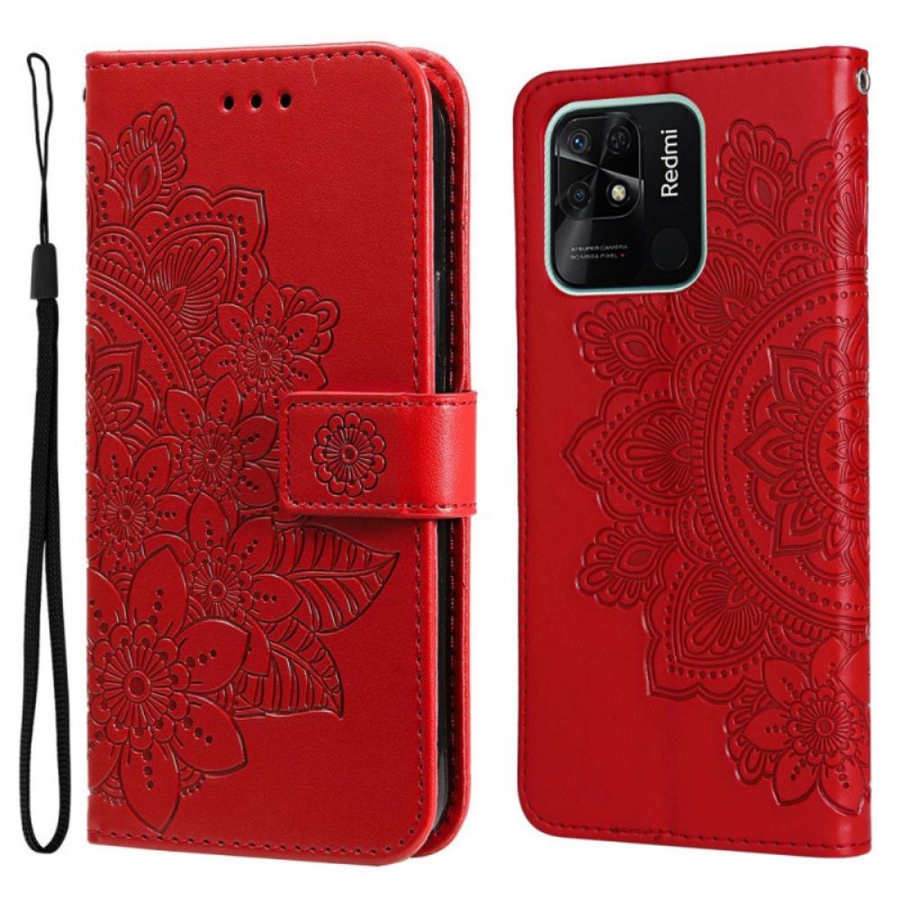 Flip Case voor Xiaomi Redmi 10C Met Ketting String Mandala