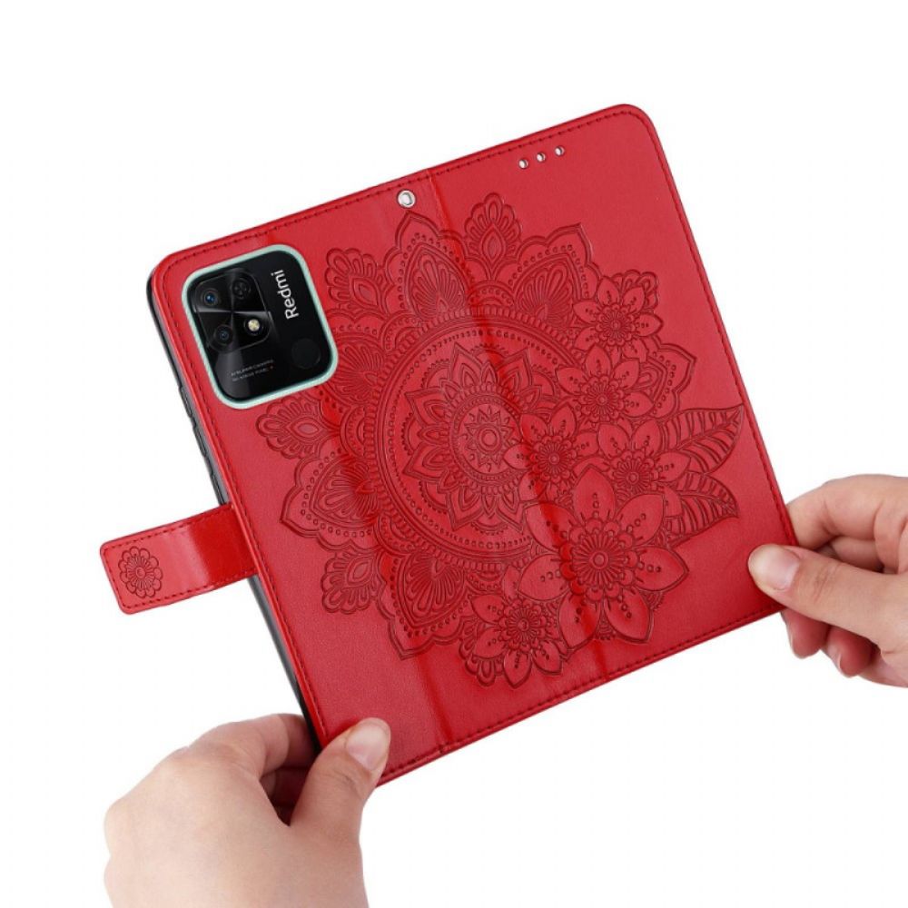 Flip Case voor Xiaomi Redmi 10C Met Ketting String Mandala