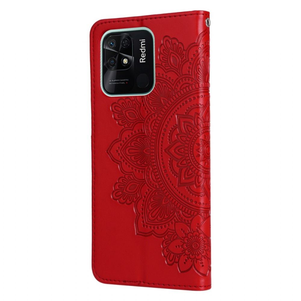 Flip Case voor Xiaomi Redmi 10C Met Ketting String Mandala