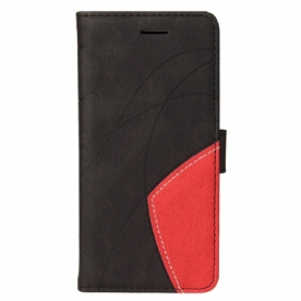 Flip Case voor Xiaomi Redmi 10C Met Ketting Tweekleurige Riem