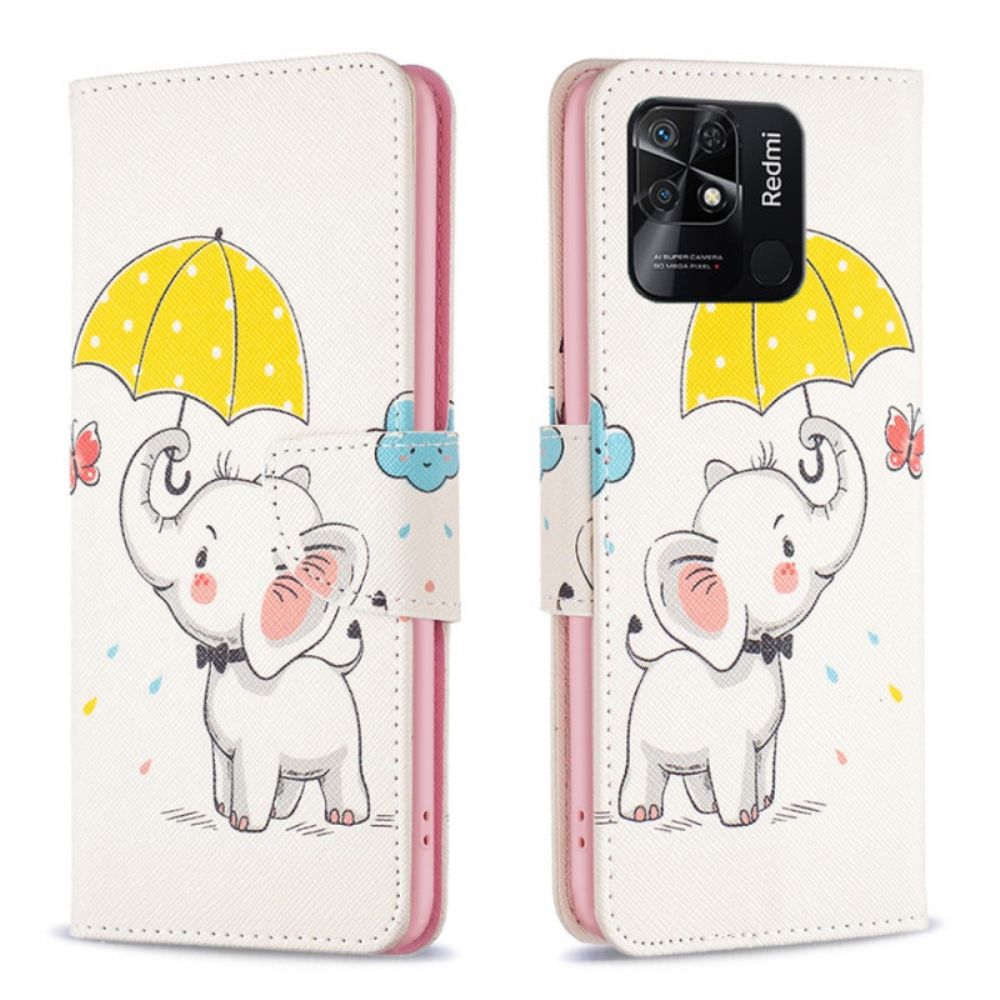 Flip Case voor Xiaomi Redmi 10C Olifantenparaplu