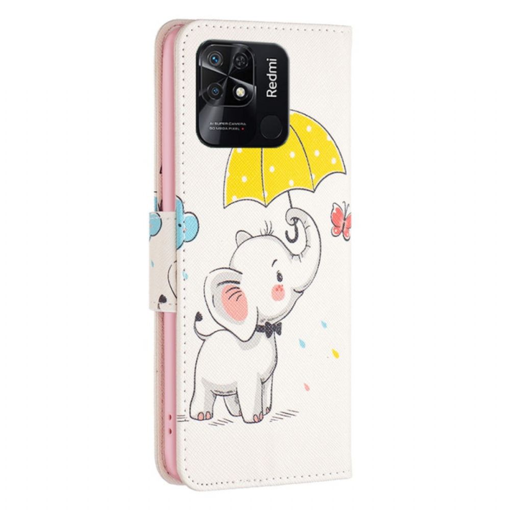 Flip Case voor Xiaomi Redmi 10C Olifantenparaplu